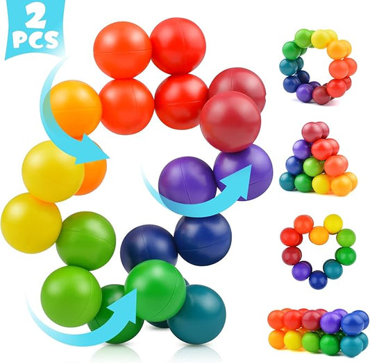 2PCS Autism Sensory Toys for Autistic Children , Sensory Fidget Toys for Adults Kids, Autism Toys for Toddlers 3-4, Travel Toys Present for Kids Ages 3 4 5 6 7+ ,Stocking Stuffers Present(A)