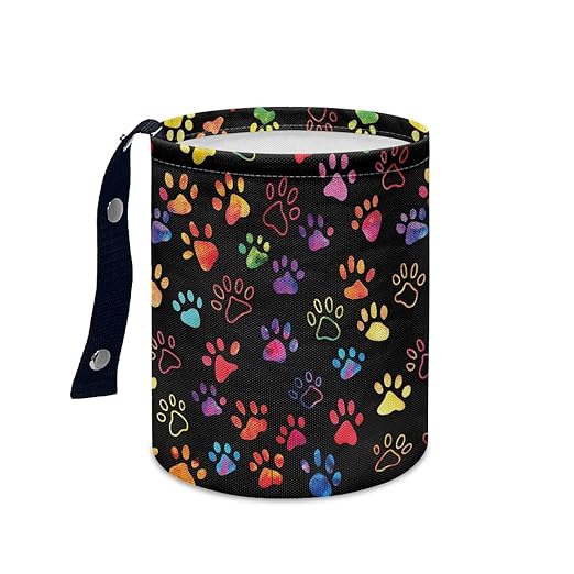 gearider Puppy Dog Paw Car Garbage Can Holder Organizer Storage Box Auto Trash Bin Accessory with Adjustable Buttons Collapsible Automotive Trash Container Fit for SUV Trucks Van Sedans