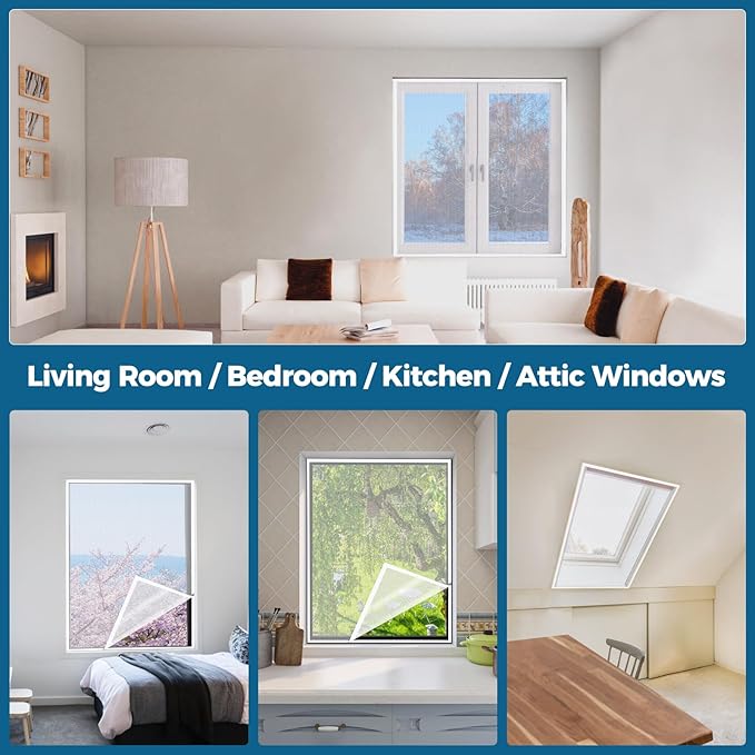 Window Insulation for Winter, Curtain Size 46 Inch x 62 Inch, Thermal Insulated Plastic Bubble for Winterizing, Fits to 44" x 60" Window to Keep Warm