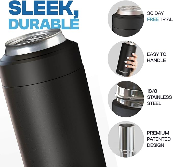 Frost Buddy Universal Can Cooler - Fits all - Stainless Steel Can Cooler for 12 oz & 16 oz Regular or Slim Cans & Bottles - Stainless Steel (Mossy Oak Bottomland)