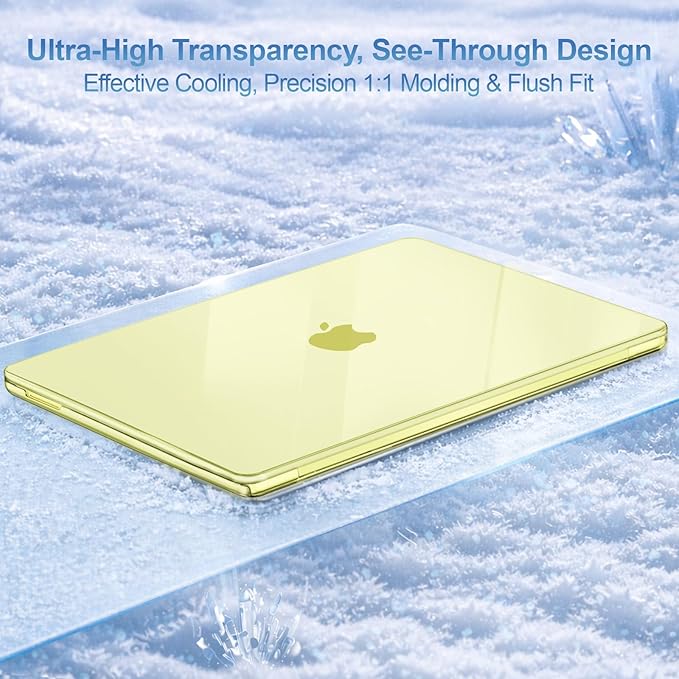 MOSISO Compatible with MacBook Neo Case 13 inch 2026 Release Model A3404 with A18 Pro Chip, 4 in 1 Kit Precision Fit Crack & Scratch Resistant Protective Hard Shell Case Cover, Crystal Citrus