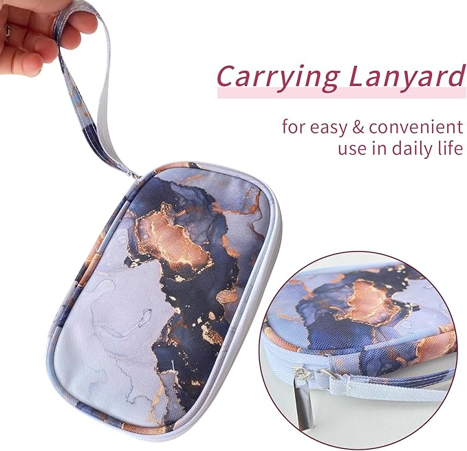 Electronics Organizer Travel Case, Cable Organizer Travel Essentials Tech Pouch,Suitable for Charger, Cable, Phone，Flash Drive,Gray Marble