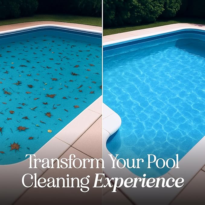 Pool Skimmer Net for Cleaning – Heavy Duty Deep Mesh Pool Net Skimmer - Fine Leaf Rake Net for Swimming Pools, Ponds - Strong Frame - Fits Standard Pool Poles (Net Only, No Pole) - Blue