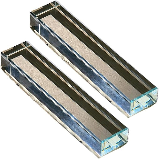 ‌vskikris Glass Paperweight - 2 Pcs Clear K9 Glass Blocks for Office Desk & Books (5.9"x1.2"x0.8") - Modern Home Decor Crafts & Gifts Set with Transparent Glass Tiles