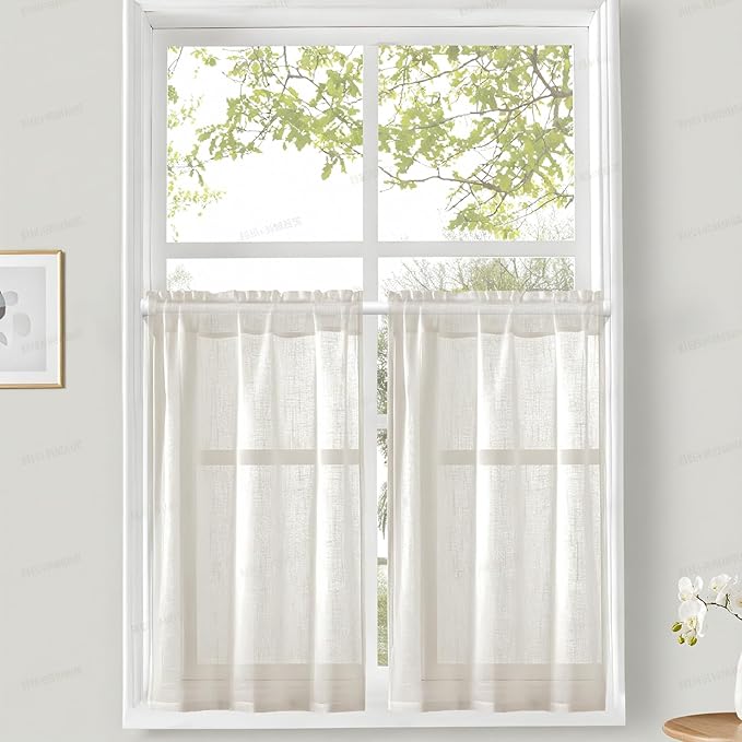AIZESI 2PCS White Tension Rod 17 to 28 Inch, Adjustable Spring Curtain Rod No Drilling, Spring Tension Rods for Window DIY Projects Cupboard Wardrobe Small Curtain Rods Short Tension Rod
