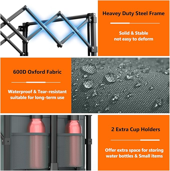 Wagons Carts Foldable, Lightweight Portable Utility Shopping Cart with Wheels, Folding Grocery Wagon Cart for Grocery, Camping, Shopping, Beach, Garden, Sports Grey