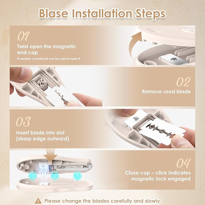Bread Lame Sourdough Scoring Tool, Extractable & Magnetic Bread Scoring Tool, Scoring Knife for Bread Baking, Bread Razor for Homemade Bread, Sourdough Scorer Tool, Includes 5 Razor Blades-Beige