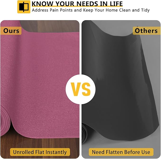 WochiTV Shelf Liner for Cabinets, Drawer Non Adhesive Non Slip Foam Mat for Kitchen, Pantry, Bathroom, Cupboard, Garage, Closet, Shelves, Drawer, Tool Box, Fuchsia 17.5 x 236 inches