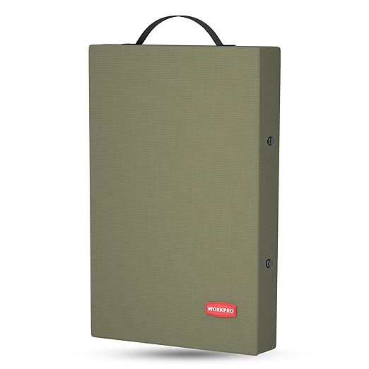 WORKPRO 17" Kneeling Pad with Removable Cover, Soft Pad Cushioning for Knee, Large Foam Kneeler Pad for Gardening, Daily Chores, Workout Supplies, Green