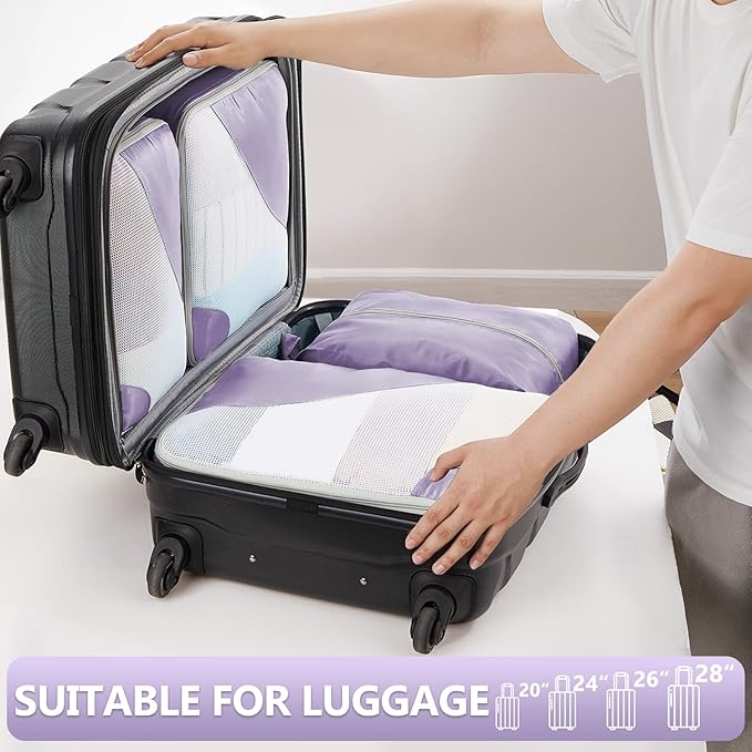 8 Set Packing Cubes for Travel, Gifts for Women & Mom, Anti-Tearing Suitcase Organizer, OlarHike Vacation Essentials & Accessories for Cruise Ship