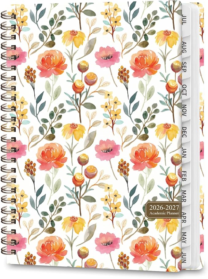 Planner 2026-2027, Weekly and Monthly Academic Planner, July 2026 - June 2027, Hardcover Calendar Agenda Book for School Year Planning, School Supplies for Teacher and Student, A5(6.3'' x 8.5'')