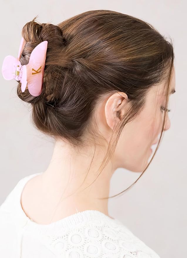 Acrylic Letter Hair Clips for Women - Pink Monogram Hair Claw Alphabet Large Hair Clip, Fashion Glitter Claw Clips Elegant And Durable Hair Accessory, Letter T