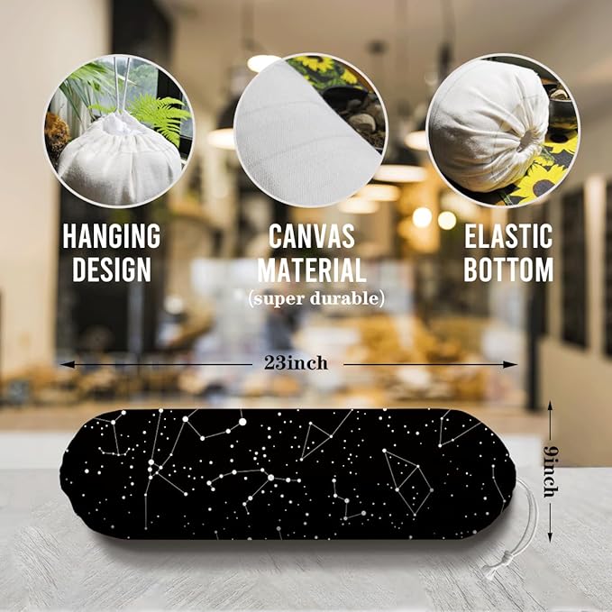 Constellation Stars Plastic Bag Holder, Astrology Reusable Grocery Garbage Bags Holder, Wall Mount Plastic Bags Organizer, Kitchen Housewarming Gift for Women, Kitchen Pattern Garbage Bag 55