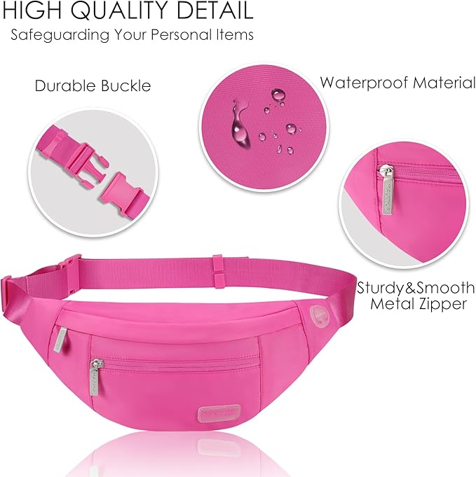 MAXTOP Large Crossbody Fanny Pack with 4-Zipper Pockets, Gifts for Enjoy Sports Festival Workout Traveling Running Casual Hands-Free Wallets Waist Pack Phone Bag Carrying All Phones