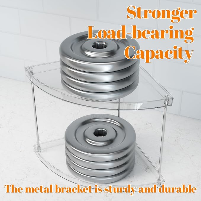 Yieach Clear Corner Bathroom Counter Organizer,2Tier Tiered Countertop Corner Shelf for Perfume,Beauty Products,Makeup Organizer,Skincare Organizers,Vanity Storage Tray for Bedroom,Bathroom Sink Shelf