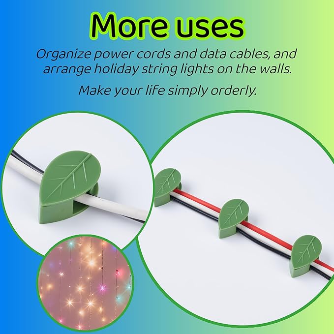 30/60/100PCS Plant Climbing Wall Fixture Clips,Invisible Wall Plant Vines Fixing Clips,Self-Adhesive Vine Support Holder for Climbing Plants. (30, Green-Leaf Shaped)