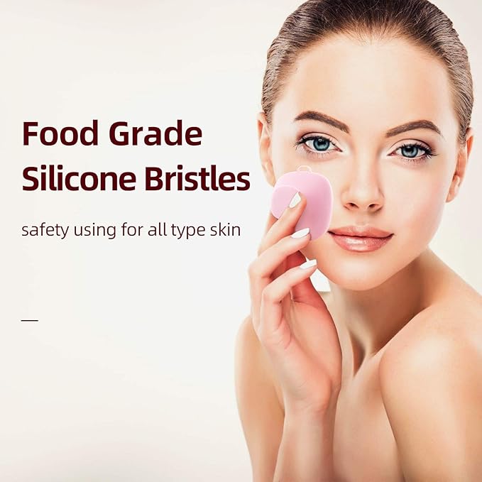 Silicone Face Scrubber for Men and Women， 2Pack Facial Cleansing Brush Silicone Face Wash Brush Manual Waterproof Cleansing Skin Care Face Brushes for Cleansing and Exfoliating (Blue_Pink)