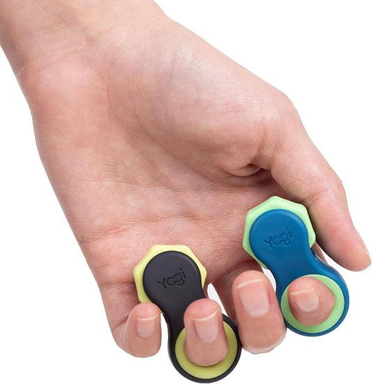 Yogi Fidget Toy – Silent Sensory Spinner for Adults & Kids – Stress Relief Fidgets for ADHD, Anxiety – Fidget Toys for Adults – Includes 5 Finger-Fit Rings – Work, School & Travel – 2-Pack