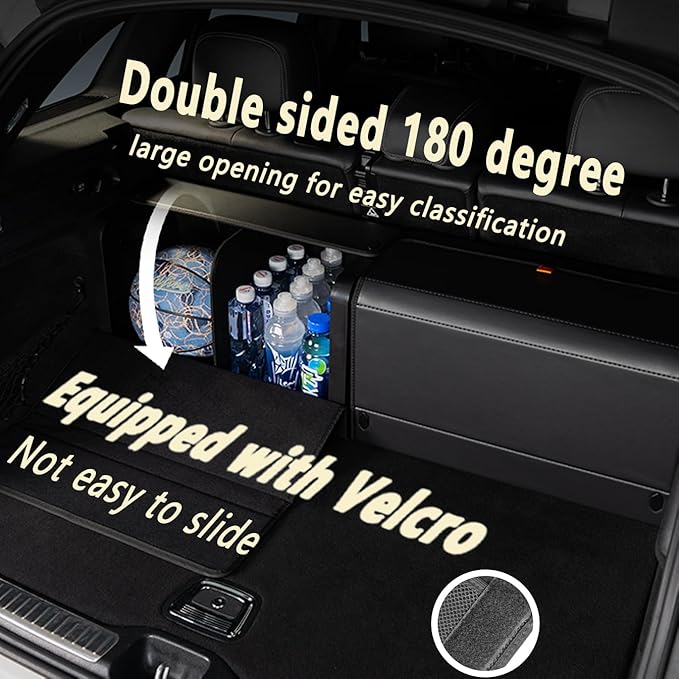 GMQ Trunk Organizers for Car,Car Organizers and Storage for SUV,Magnetic Lid with Collapsible Storage, Large Capacity for SUV, Truck, MPV (L-21.5×13×12.5 IN)