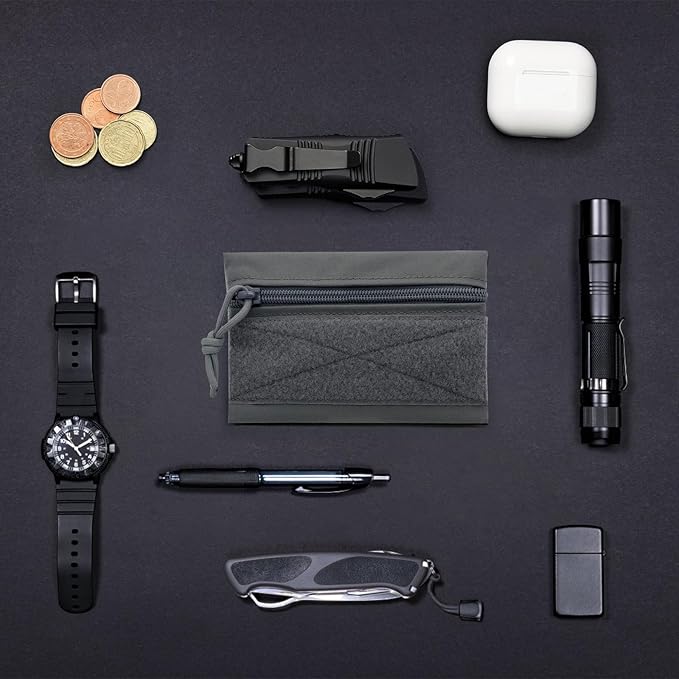 Qavctw Tactical Admin Pouch Bag with Hook and Loop Tool Storage Bag Snack Pouch Candy Bag Hanging Pouches Backpack Accessory Pouch