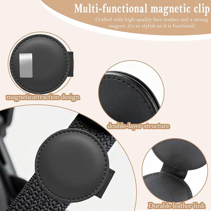 2 Pack Stronger Magnetic Belt Clip, Shoulder Strap Positioners, Relieves Neck & Shoulder Pressure, Enhances Traveling Safety & Comfort