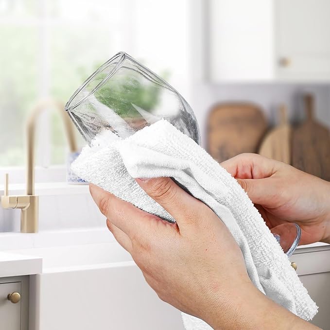 Avalon Towels Bar Towels (300 Pieces) Size 14x17 Inches – 100% Cotton, Absorbent and Reusable Cleaning Rags, Multipurpose Cleaning Towels, Terry Cloth Rags, Durable Shop Rags (White)