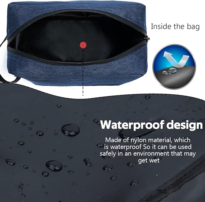 Travel Toiletry Bag for Women and Men, Water-resistant Shaving Bag for Toiletries Accessories, Foldable Storage Bags with Divider and Handle for Cosmetics Toiletries Brushes Tools