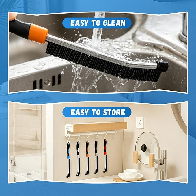 5 Colors Crevice Cleaning Brush Set, Hard Bristle Cleaning Brush, Gift for Her, Grout Brush for Home, Bathroom, Ktichen, Window and Corners