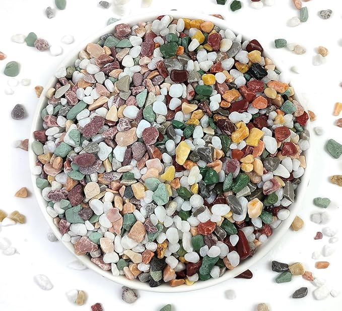 YISZM 2LB Succulent and Cactus Gravel Pebbles, 1/5 Inch Natural Decorative Polished Stones, River Rocks for Vases Gardening Indoor and Outdoor Decorative Rocks, Colorful