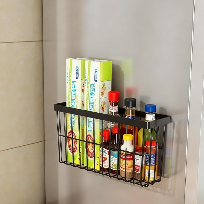 SleekStore Kitchen Cabinet Door Storage Box, Self-Adhesive Wall Mounted, Wardrobe/Bathroom/Refrigerator Small Items Organizer, Oil Bottle/Seasoning Storage (3 Piece)