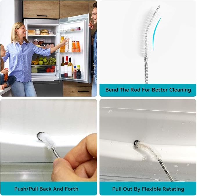 2PCS 79" Water Pipe Cleaning Kit, Long Pipe Cleaners & Wire Tube Brush, Rust Resistant Tube Cleaning Brush for Drain, Dishwasher, Tank