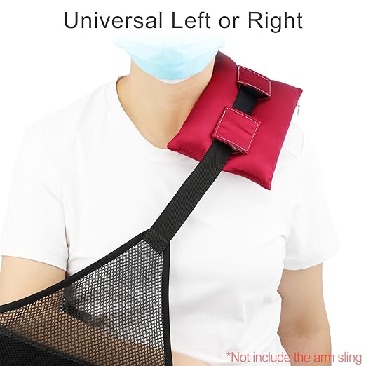 Satin Neck Pad Strap Cushion for Arm Sling Pillow Comfort Support Padding Rotator Cuff Replacemet Surgery Elbow Brace Carry Padded Cover Broken Wrist Hand Injury, Burgundy