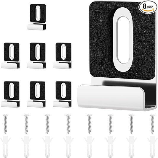 8 Pack Metal Mirror Holder Clips, Steel Heavy Duty Frameless Mirror Mounting with Screws for Billboards (8)