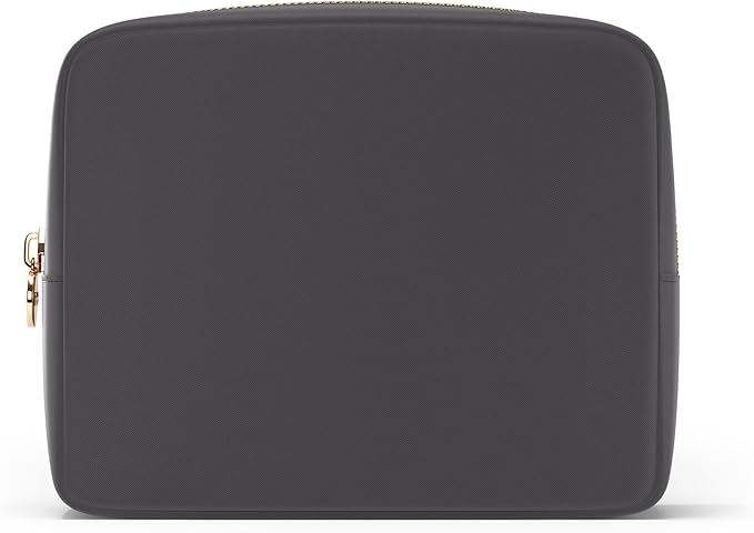 Embla Makeup Bag Travel Cosmetics Pouch and Toiletry Bag, Nylon Zipper Pouch Purse, Cute Make Up Organizer Storage Tote for Women Girls, Waterproof Travel Skincare Case, Large Makeup Bags, Grey