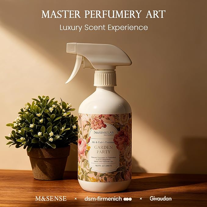 ‌M&SENSE Air & Fabric & Pet Odor Eliminator Spray - 16.9oz Large Size Natural Safe Air Freshener Rose Scented Deodorizer for Home Eliminates Smoke & Musty Smells, Ideal for ‌Dining Room Living Spaces