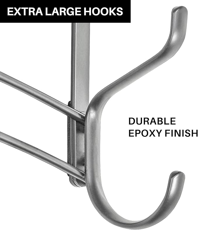 LYNK PROFESSIONAL® HOME™ Over the Door Hooks - 28 Hook – Over the Door Coat Rack - Over the Door Hanger - Hanging Towels or Clothes - Bathroom, Bedroom, Laundry Room - Lifetime Ltd. Warranty, Platinum