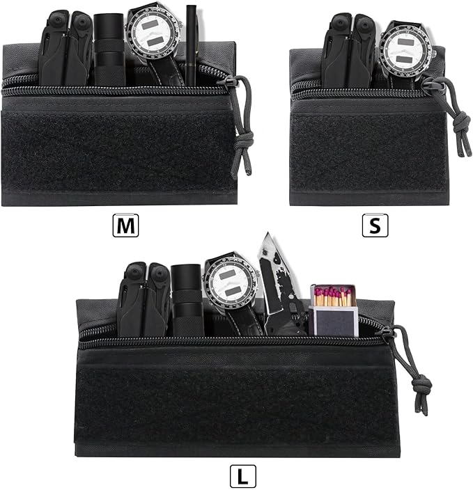 Qavctw Tactical Admin Pouch Bag with Hook and Loop Tool Storage Bag Snack Pouch Candy Bag Hanging Pouches Backpack Accessory Pouch