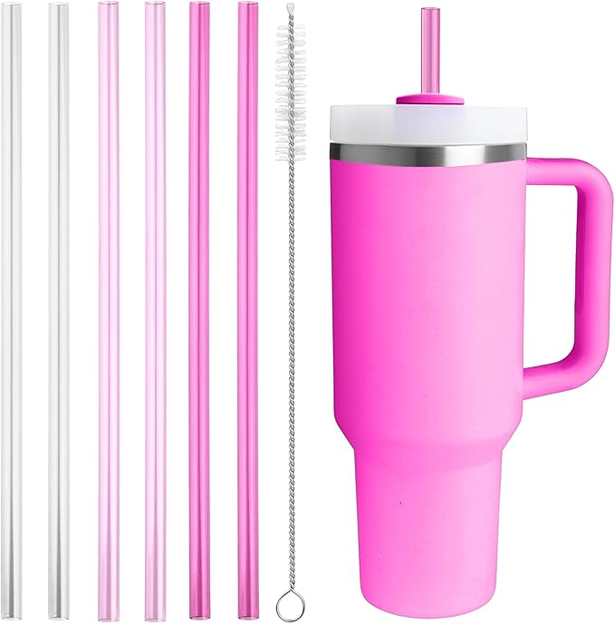 Replacement Straw Compatible with Stanley Quencher 40 oz,30 oz Tumbler, 12 inch Extra Long Reusable Straws Plastic For 40 Oz Cup,6 Pack