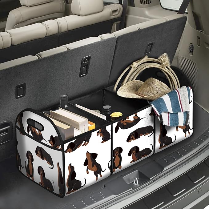 FREZORA Dog Car Trunk Storage Box with Pockets Car Accessory for SUVs Cars Automotive Organizer