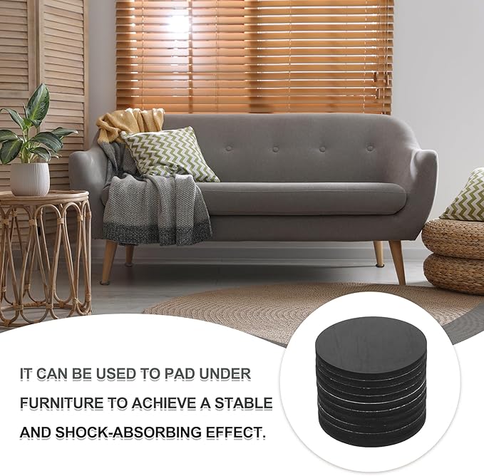 PATIKIL Non Slip Furniture Pads 2-15/16" (75mm x 5mm), 10 Pcs Adhesive Backed Round Rubber Feet Anti-Scratch Rubber Furniture Grippers for Hardwood Floor Electronics Bed Drawers DIY