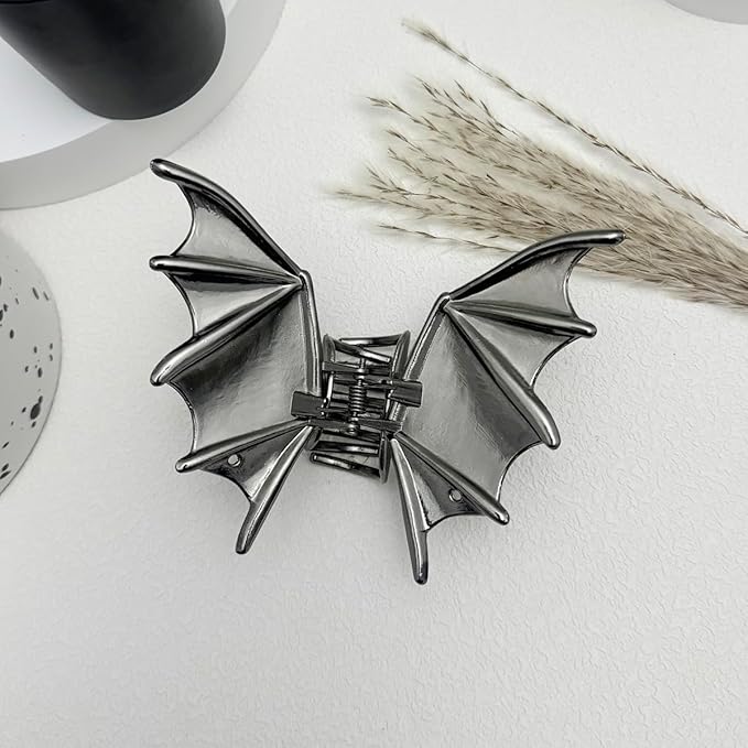3 Pieces Large Metal Spider Net Bat Hand Hair Claw Clips for Women and Girls Thick Long Hair, Nonslip Skeleton Spooky Barrette Headband Hair Styling Accessories for Halloween Christmas Gifts