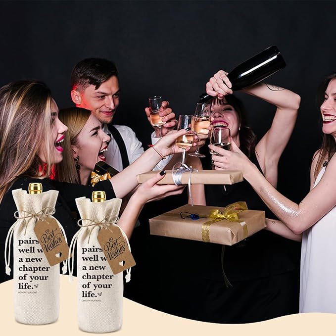 Funny New Chapter Wine Bag Bottle opener Set New Beginnings Gifts for Women Men Farewell Gifts for Friends Going Away Gifts for Coworkers Women Men Moving Away Gifts for Friends New Teacher Gifts