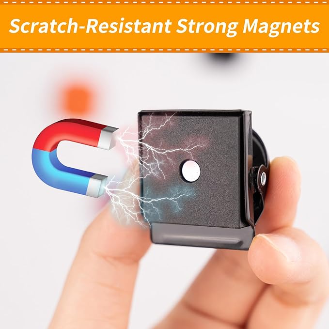 12 Pack Magnetic Clips Heavy Duty, Black Magnet Clips for Fridge, Refrigerator Magnets, Strong Magnetic Clip, Scratch Free Magnets with Clip for Whiteboard, Refrigerator, Cruise, Locker
