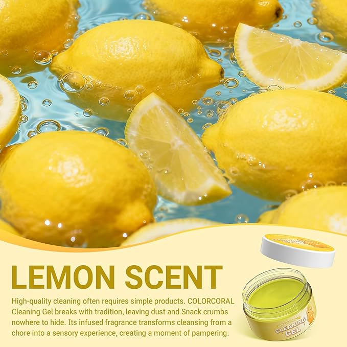 ColorCoral 4 Pack Car Cleaning Gel Reusable Auto Slime Cleaner Dust Cleansing Gels,Vehicle Interior Cleaning Care Putty,Keyboard Cleaner Goop for Car Vent, Corners, Crevices,Office Desktops Debris