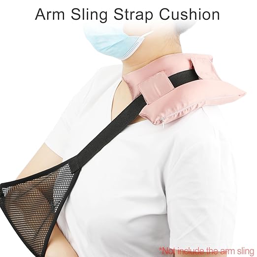 Satin Neck Pad Strap Cushion for Arm Sling Pillow Comfort Support Padding Rotator Cuff Replacemet Surgery Elbow Brace Carry Padded Cover Broken Wrist Hand Injury, Coral