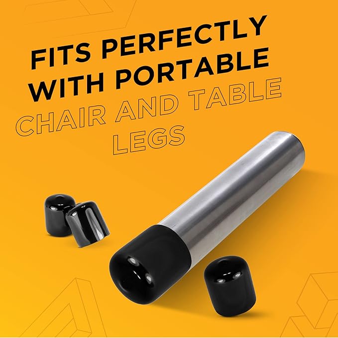 Prescott Plastics 2 1/2” (63.5mm) Outer Diameter Flexible Plastic Hole Caps, Round Black Metal Tubing End Caps, Strong Furniture Leg Inserts, Impact & Weather Resistant, Made in The USA - 10 Pack