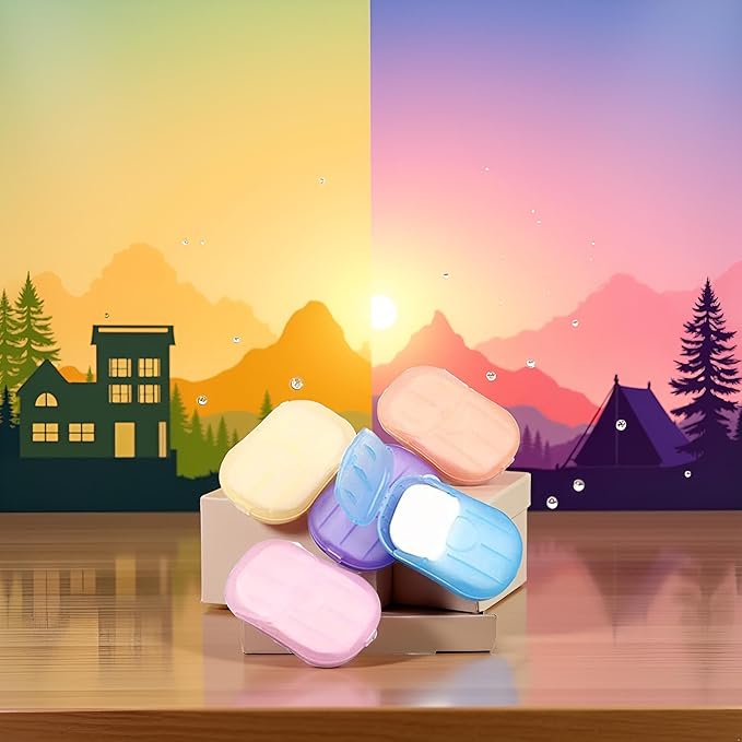 500 Sheets Disposable Soap Paper 5 Boxes Hand Cleaner Fragrance Mini Color Soap Paper for school Indoor, Outdoor, Travel, Camping Hiking, Camping Soaps Sheets