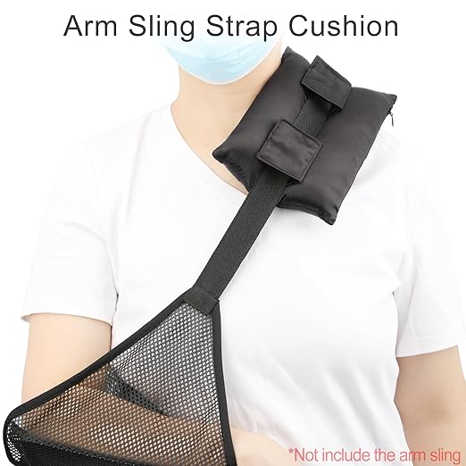 Satin Neck Pad Strap Cushion for Arm Sling Pillow Comfort Support Padding Rotator Cuff Replacemet Surgery Elbow Brace Carry Padded Cover Broken Wrist Hand Injury, Black