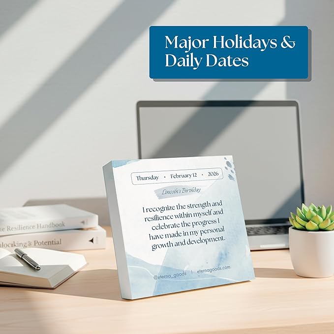 2026 Positive Affirmations Daily Desktop Calendar | 365 Days Of Affirmations To Motivate, Inspire, and Calm. Positive Self Care Daily Ritual To Nourish The Soul. Daily Rip Off Calendar To Encourage Positivity