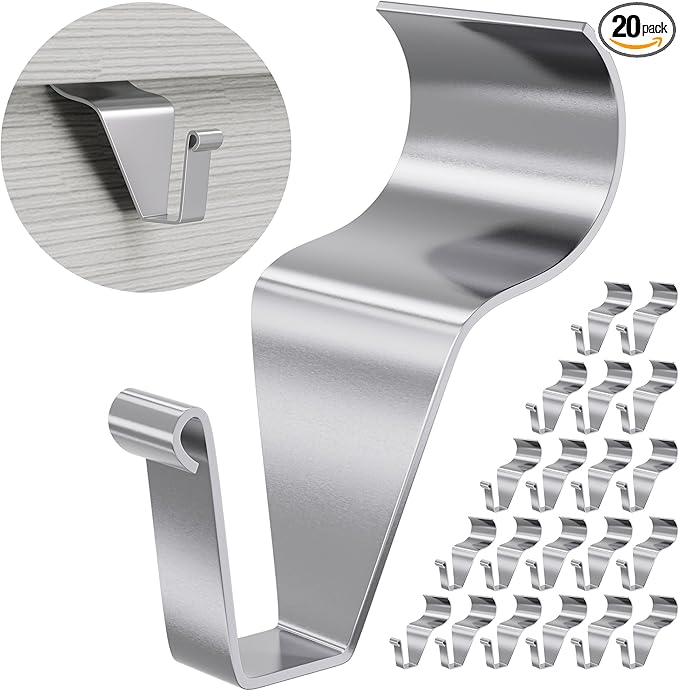 Vinyl Siding Clips Hooks (20 Pack), Heavy Duty No-Drill No Hole Damage-Free Siding Hangers for Outdoor Wall Lights Wreaths Garland Hanging, Front Porch Patio Decor